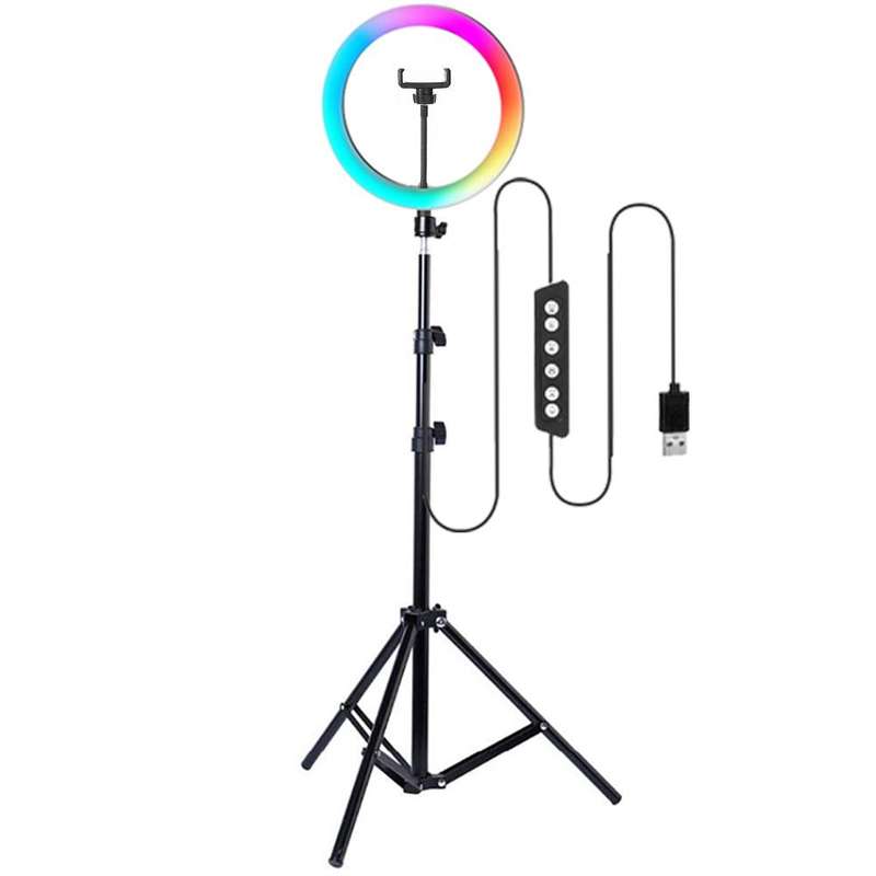 10" RGB LED Ring Light with 176cm Tripod Stand & Phone Holder