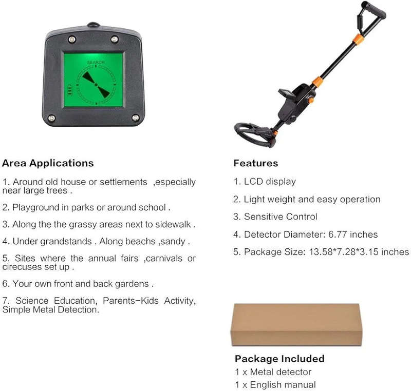 Adjustable Sensitivity Metal Detector with LCD Display