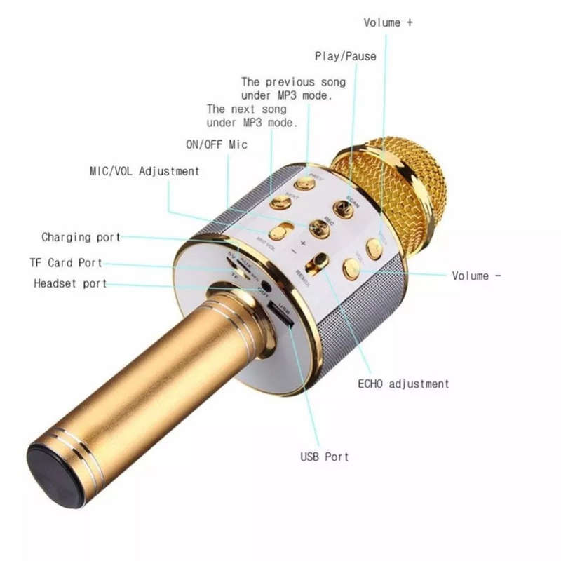 Wireless Portable Bluetooth Karaoke Microphone