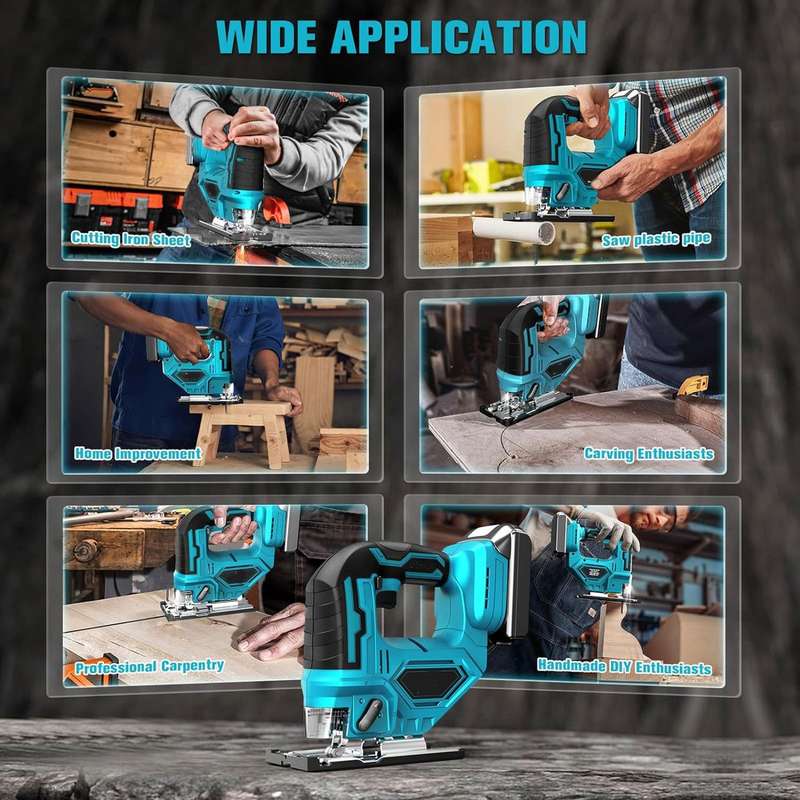 Powerful Brushless Cordless Handheld Jig Saw With Two Lithium Battery