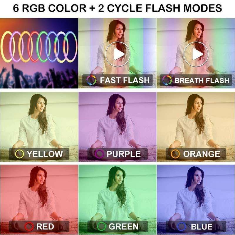10" RGB LED Ring Light with 176cm Tripod Stand & Phone Holder