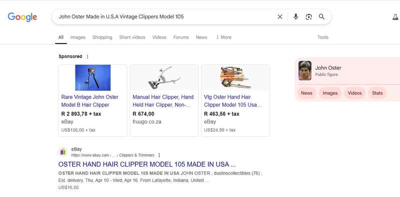 John Oster Model 105 Vintage Hair Clippers - MADE in U.S.A