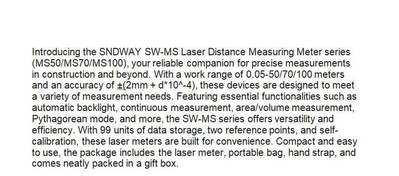 SNDWAY 100M High Precision Laser Measuring Tool