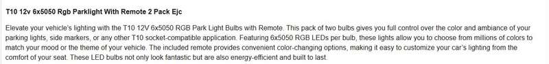 Multi Color RGB LED System Car Lights with Remote Controller