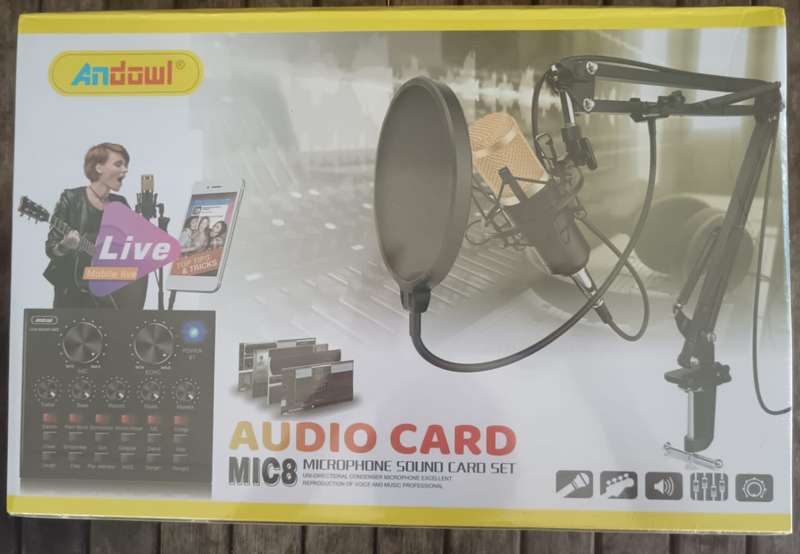 ANDOWL Audio Card Mic8 Microphone Sound Card Set