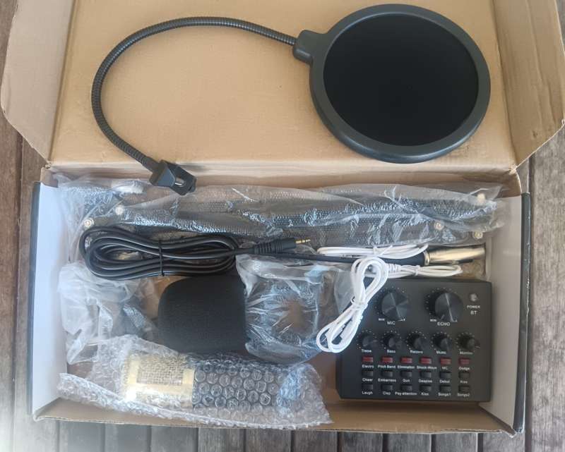 Professional Studio Recording Microphone Kit With V8 Sound Card