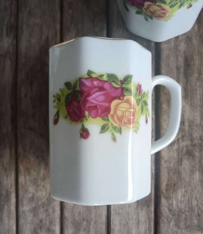 12 China English Rose Porcelain Coffee Cups