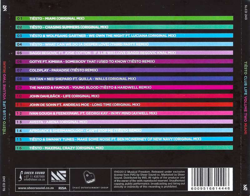 Tiesto - Club Life Volume Two Miami (CD Album)