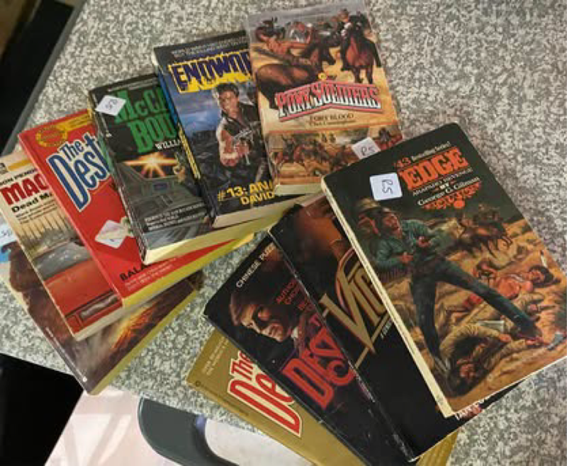 Ten collectors edition softcover books - reading books: Destroyer, Edge, Pony Soldiers