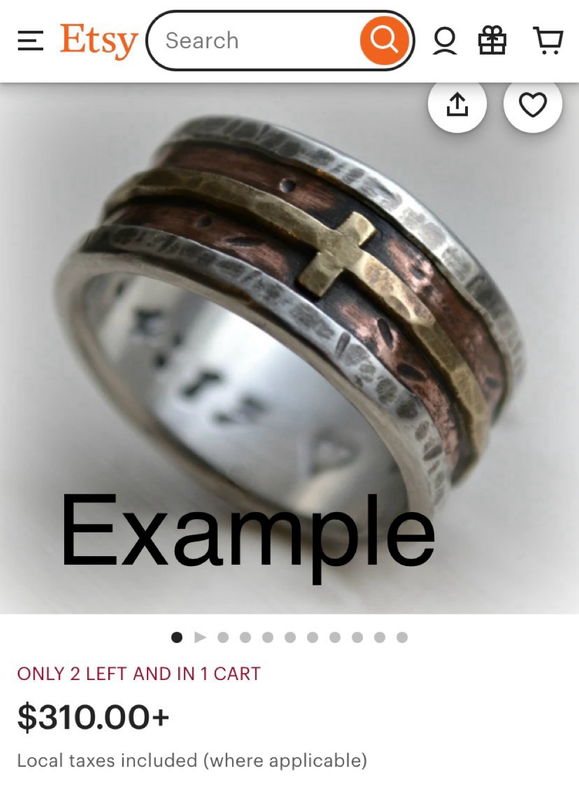 925 silver handmade Celtic mens ring with various metal accents