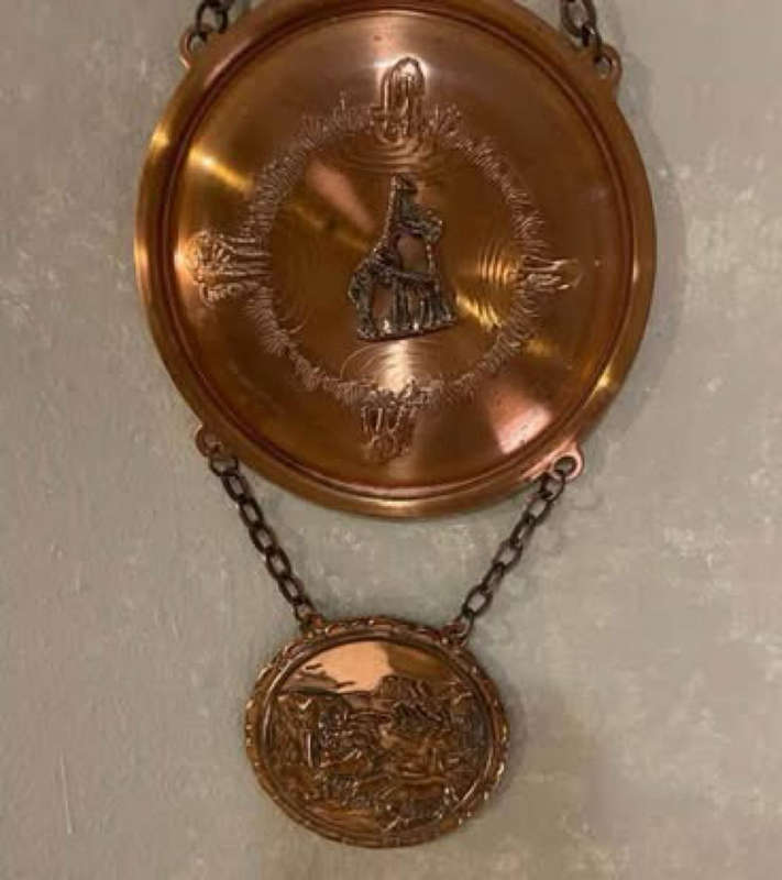 vintage real copper African wall hanging.