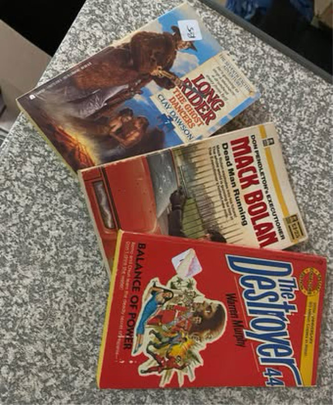 Ten collectors edition softcover books - reading books: Destroyer, Edge, Pony Soldiers