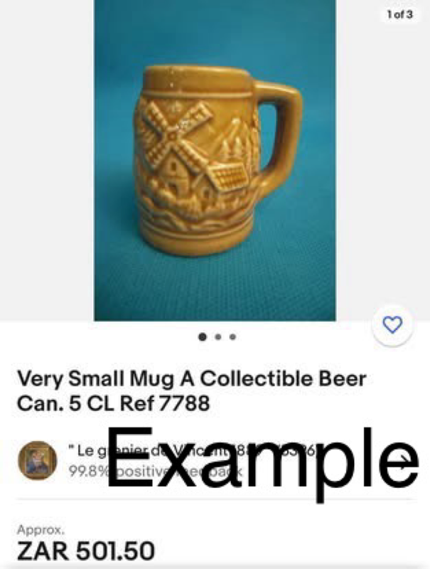 Vintage mini with windmill beer stein / mug
