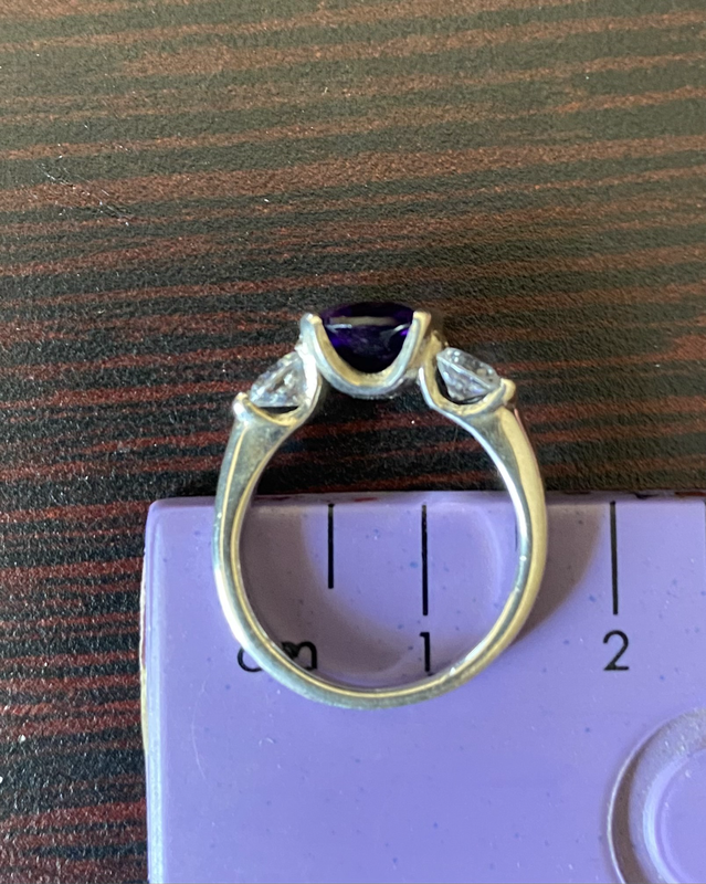 Deep purple amethyst trilogy promise ring