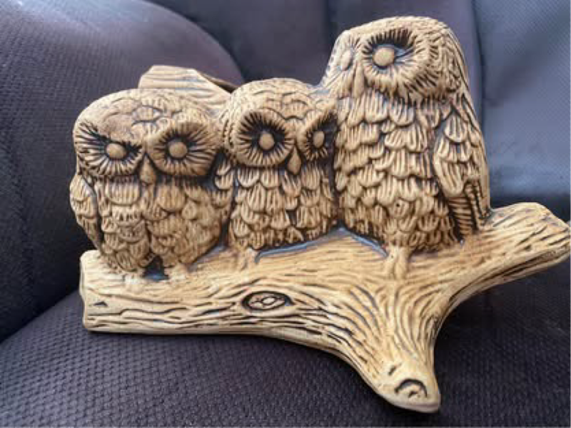 Vintage owl ornament or vase - collectors item, antique, vase, planter