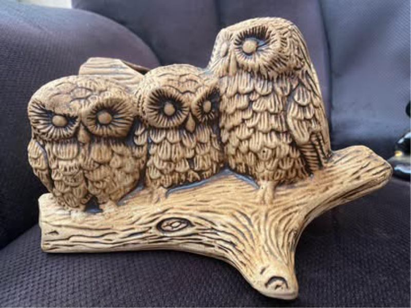 Vintage owl ornament or vase - collectors item, antique, vase, planter