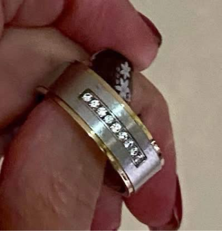 icon brand tungsten stainless steel brushed silver finish ring.