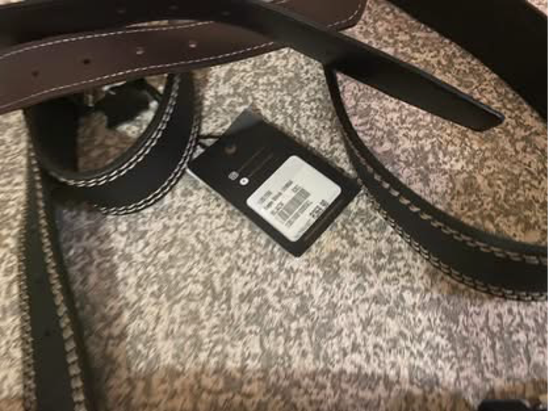Three extra large genuine leather mens belts
