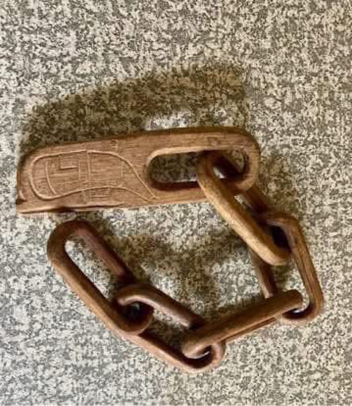 Hand carved wood chain
