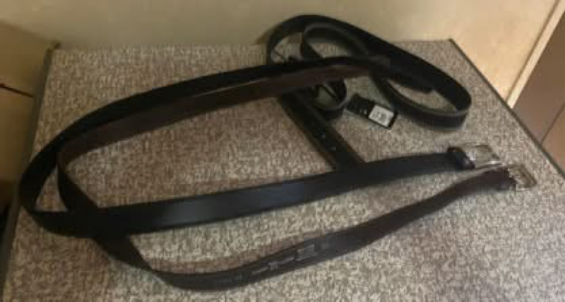 Three extra large genuine leather mens belts