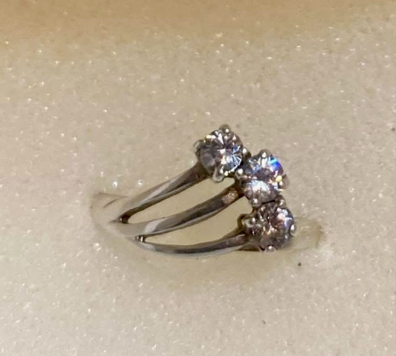 Silver engagement ring