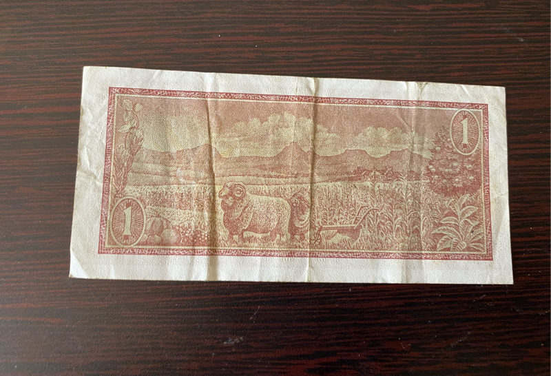 South African vintage one rand note