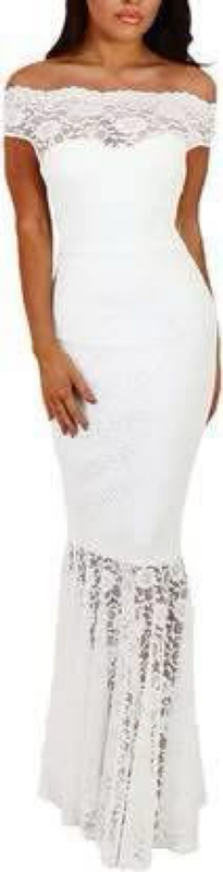 Imported white off the shoulder mermaid dress