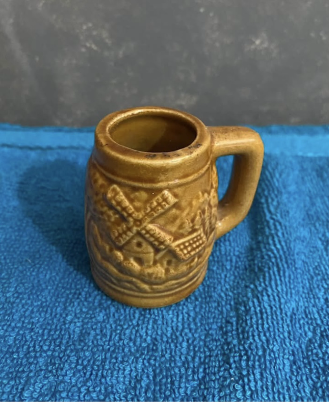 Vintage mini with windmill beer stein / mug