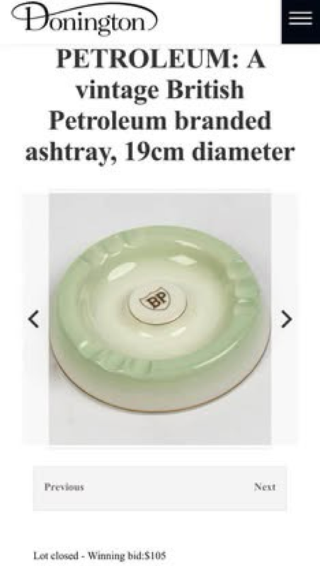 Collectible Vintage British Petroleum Ashtray