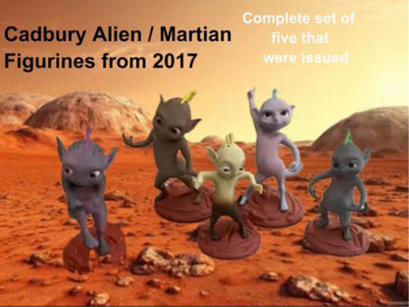 Cadburys Martian figurine complete set of all five