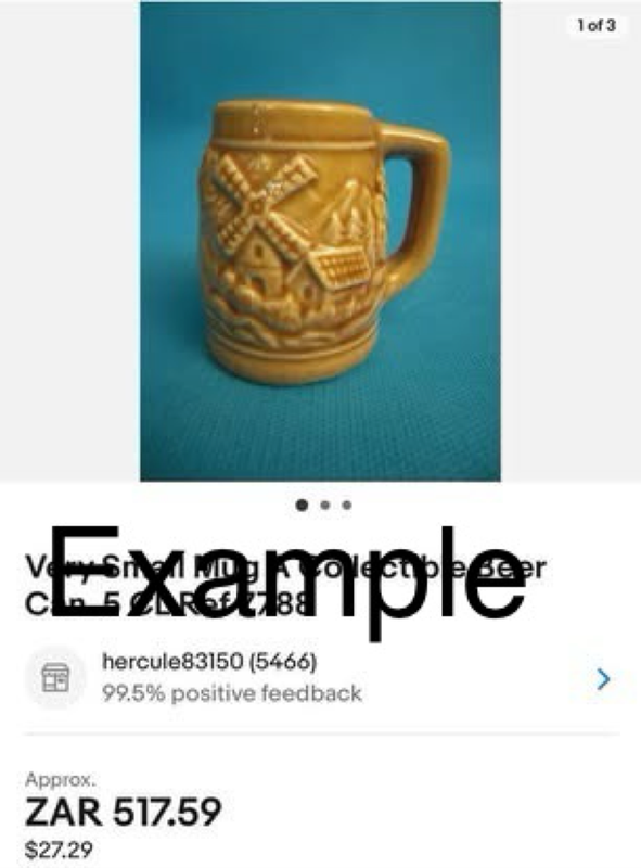 Vintage mini with windmill beer stein / mug