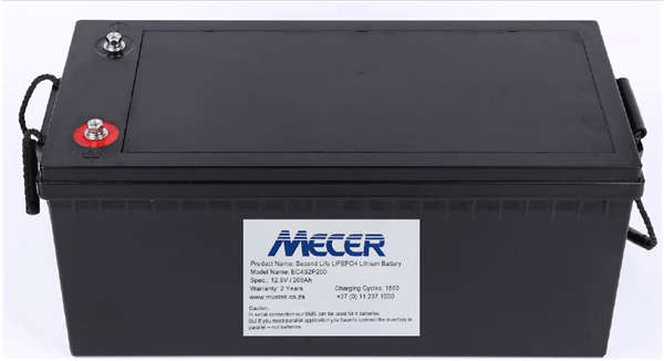 Mecer LiFePO4 12.8V 200Ah Lithium Battery - SOL-B-L-M200