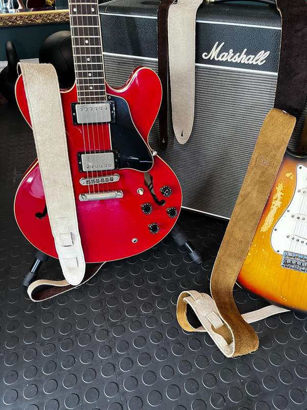 Guitar straps suede leather, super soft and comfy, made in RSA.