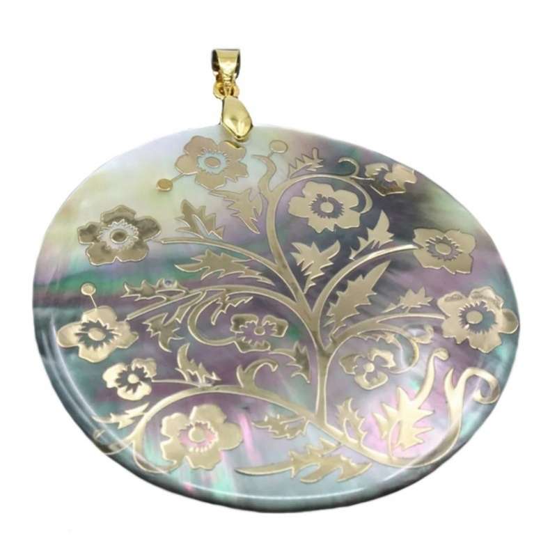 Handmade Natural Mother of Pearl Gold Plated Pendant