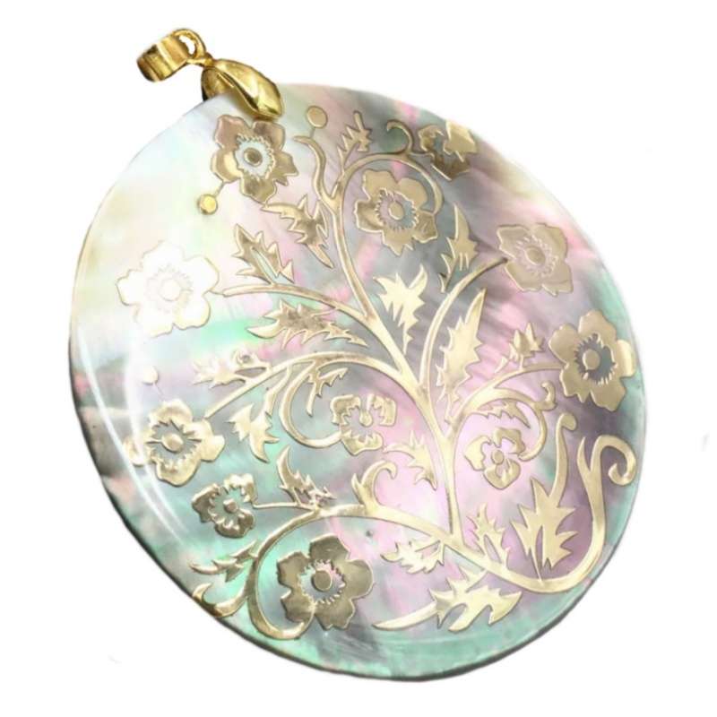 Handmade Natural Mother of Pearl Plumeria Flower Gold Plated Earrings