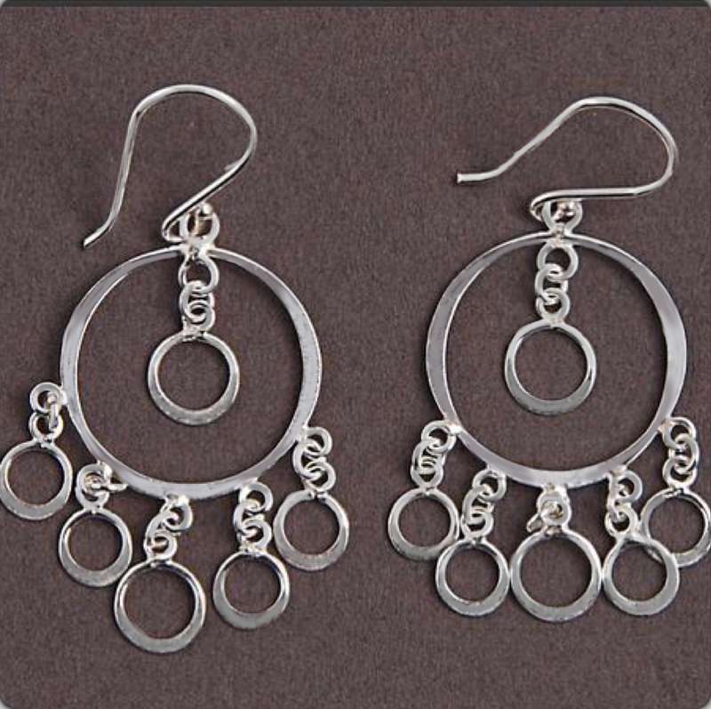 Dainty Chandelier Style made in Solid .925 Sterling Silver Drop Dangle Earrings