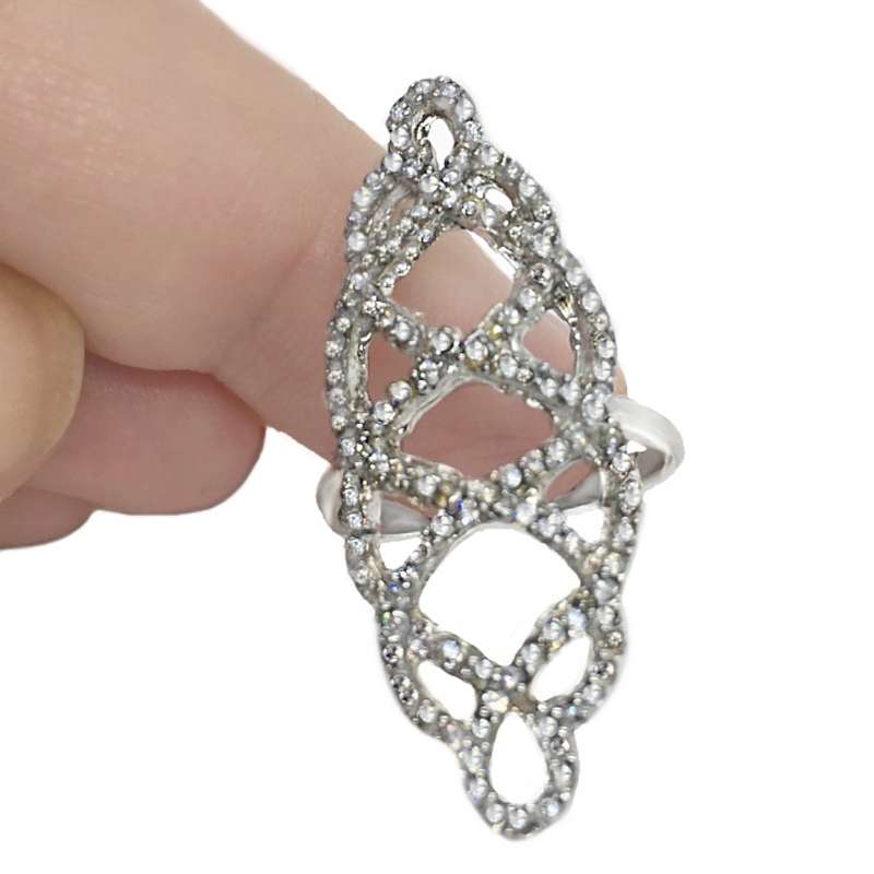 Trendy White Cubic Zirconia  Silver Filled Ring Size 7.75