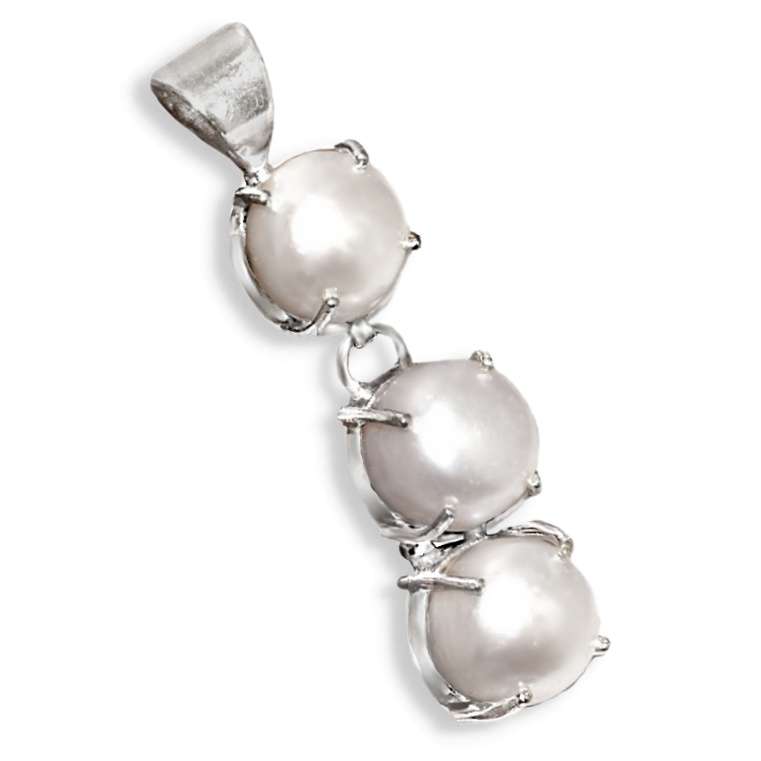 Creamy White River Pearl set in.925 Sterling Silver Elegant Handmade Pendant