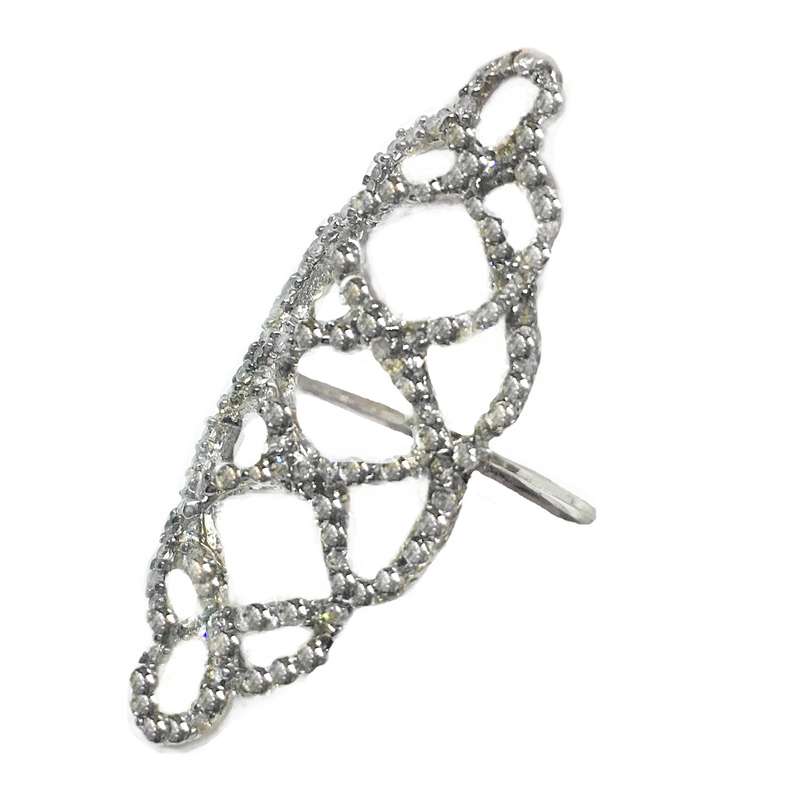 Trendy White Cubic Zirconia  Silver Filled Ring Size 7.75