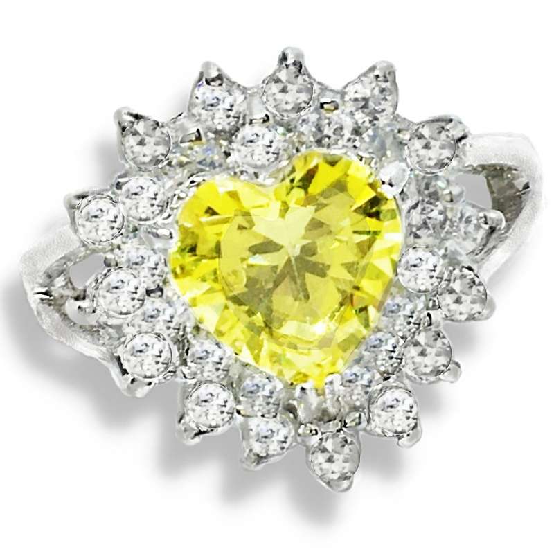 5.58 cts Natural Lemon Citrine Set in Solid .925 Sterling Silver Ring Size US 8 / UK Q