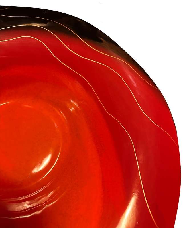 Exquisite Handmade Artistic Glass Fruit, Salad or Home Decor Bowl