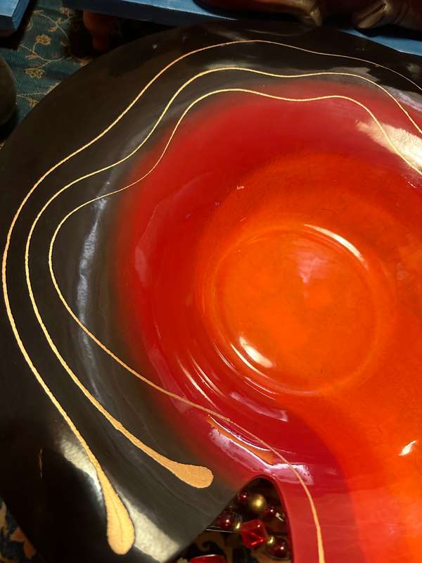 Exquisite Handmade Artistic Glass Fruit, Salad or Home Decor Bowl