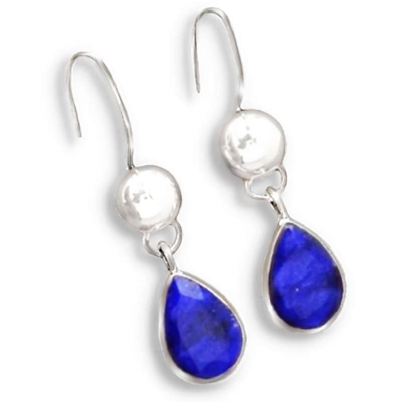 Natural Indian Sapphire Quartz Gemstone Solid .925 Sterling Silver Dainty Earrings