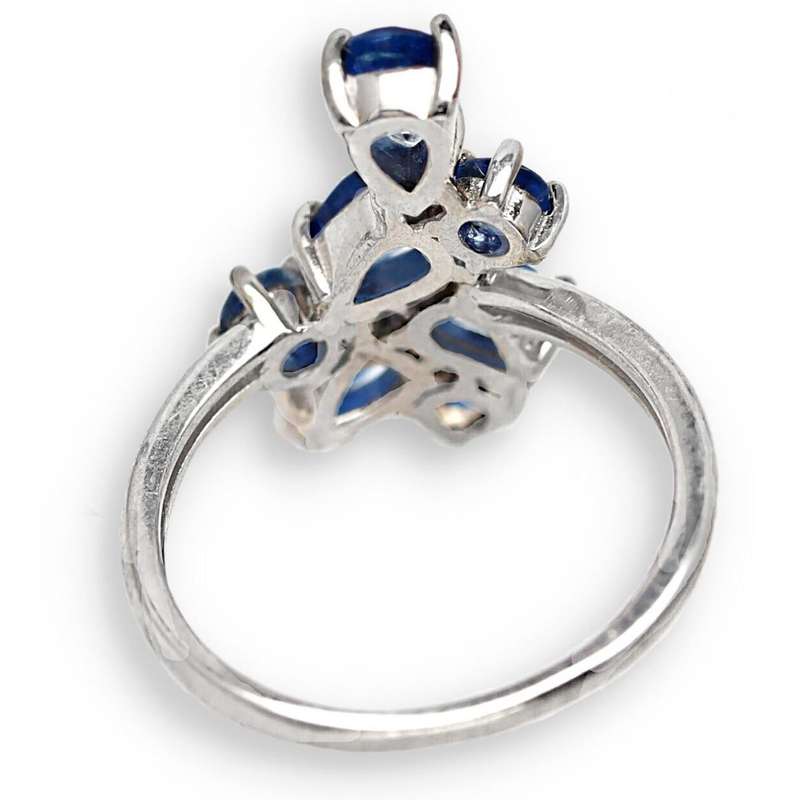 Deluxe Natural Kyanite Mixed Shapes set in Solid .925 Sterling Silver 14K W/Gold Ring Size 7 / O