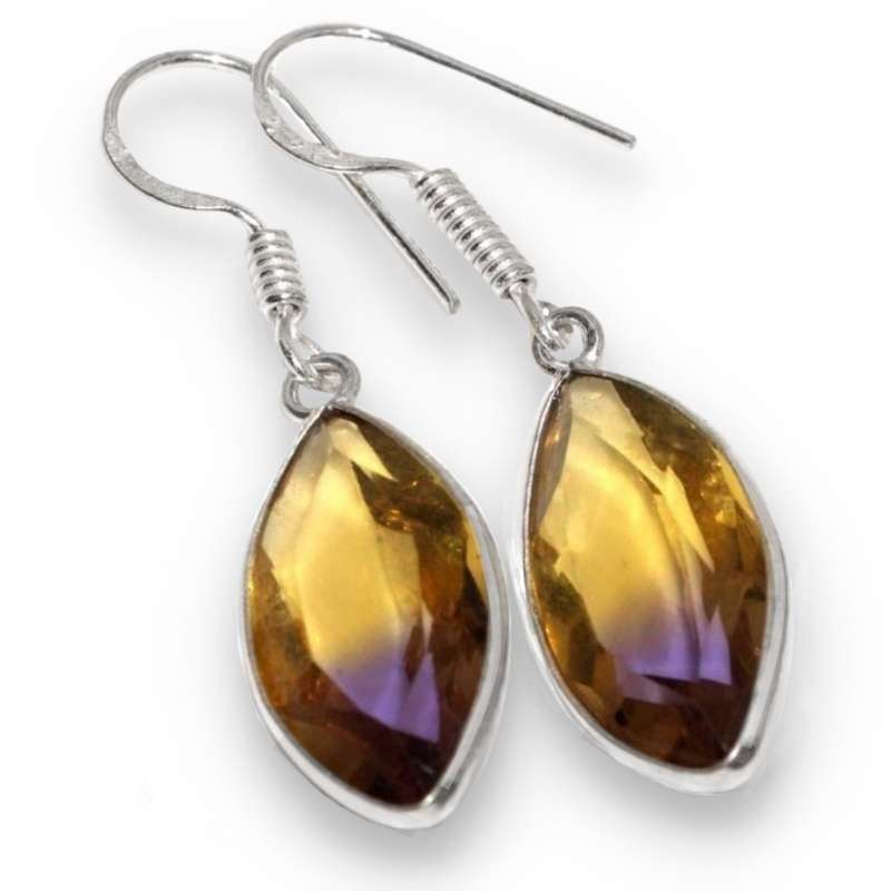 Handmade Ametrine Marquise Shape set in .925 Sterling Silver Plated Earrings