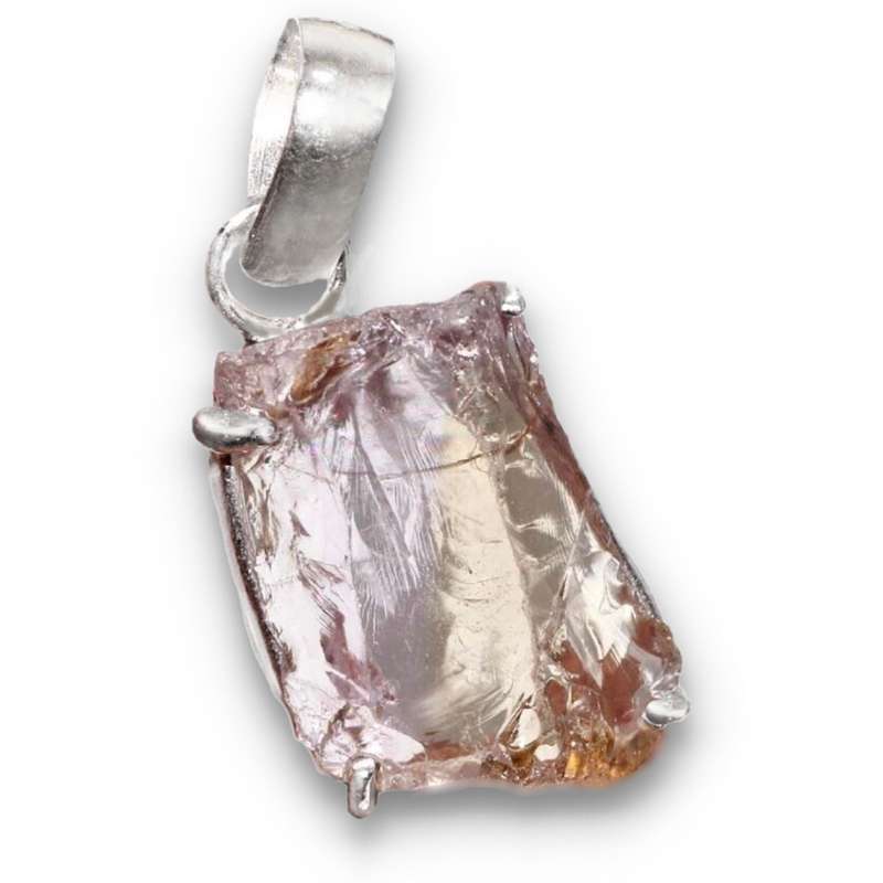 Handmade Ametrine Rough Gemstone set in .925 Sterling Silver Plated Dainty Pendant
