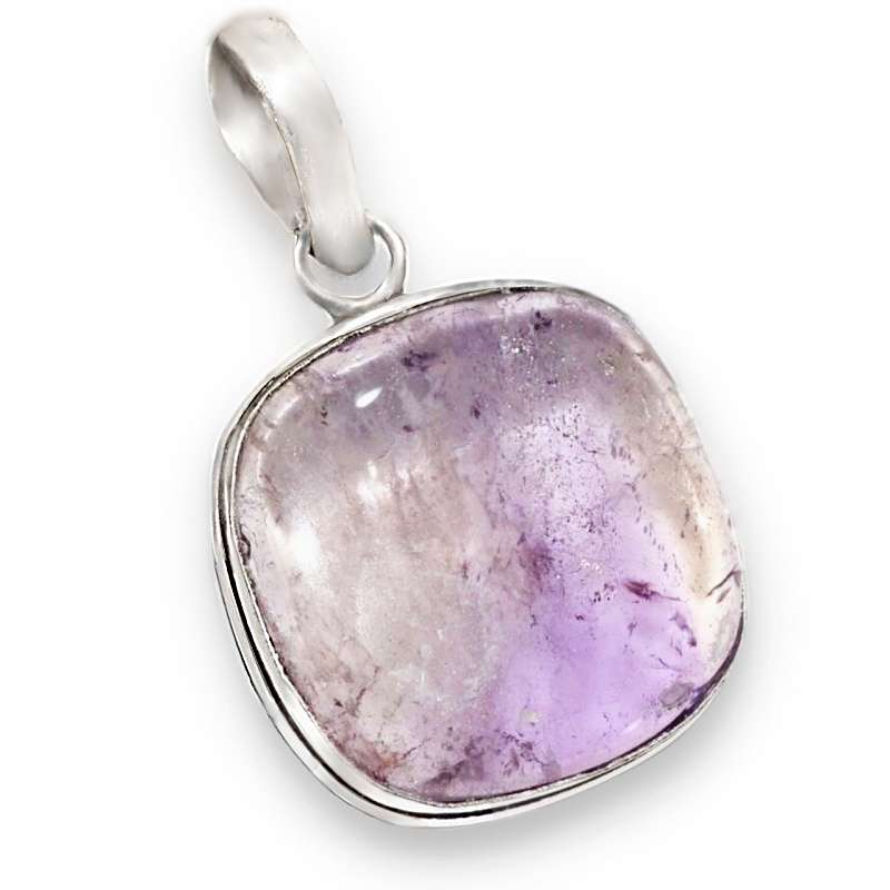 Ametrine Square Gemstone set in .925 Sterling Silver Plated Handmade Dainty Pendant