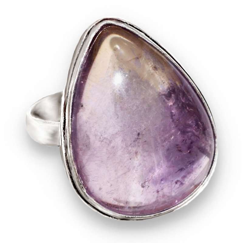 Ametrine Pear Shape Gemstone set in .925 Sterling Silver Plated Handmade Ring Sz US 8 /Q