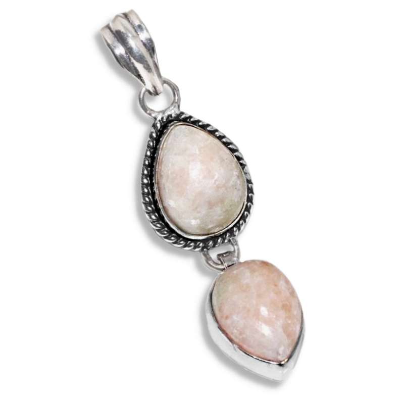 Handmade Natural Aqua Seraphinite Pear Shape Gemstone .925 Sterling Silver Plated Handmade Pendant
