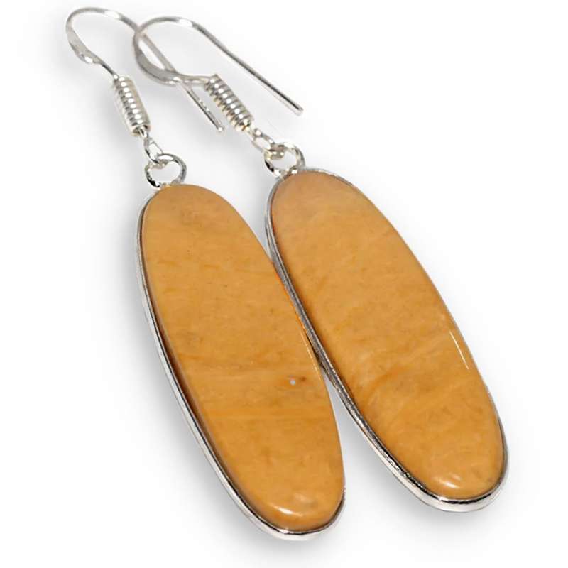 Natural Mookaite Oval Shape Gemstone set in .925 Sterling Silver Handmade Earrings